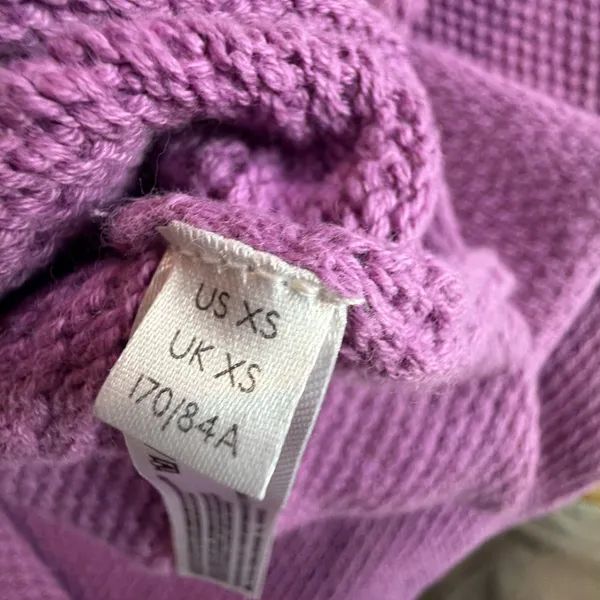 Free People Beach Women Hailey Hailee Waffle Knit Sweater purple XS vacation - Image 12