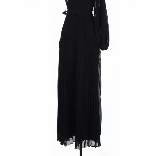Lulus Divine Charm Black Pleated One-Shoulder Maxi Dress Small Evening Formal - Image 4
