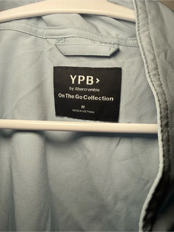 YPB Abercrombie On the Go Cropped Bomber Jacket Blue Gray Women M - Image 4