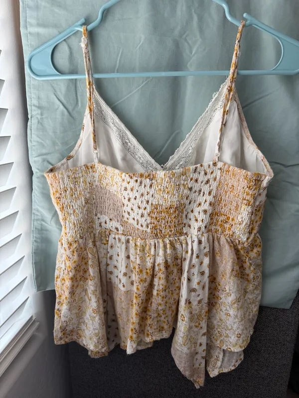 American Eagle Floral Patchwork Lace Cami Top  - Image 4