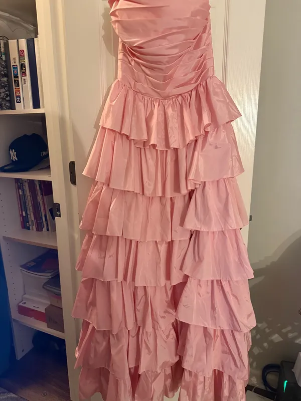 Stacees Pink Ruffle Prom Dress - Image 3