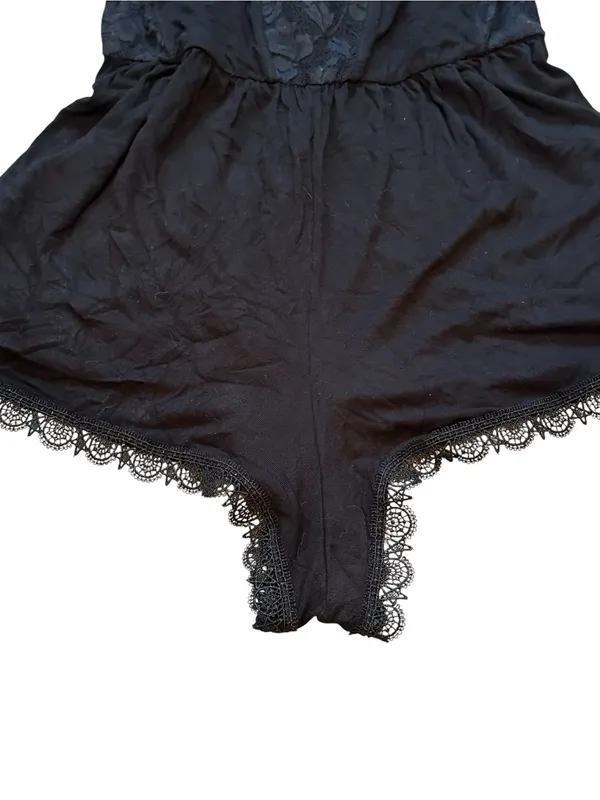 Intimately Free People Black Teddy Romper Lace Romantic Loungewear Coquette - Image 4