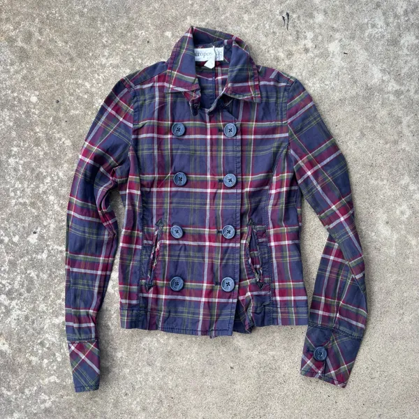 Aeropostale S Plaid Peacoat jacket fall staple - Image 2