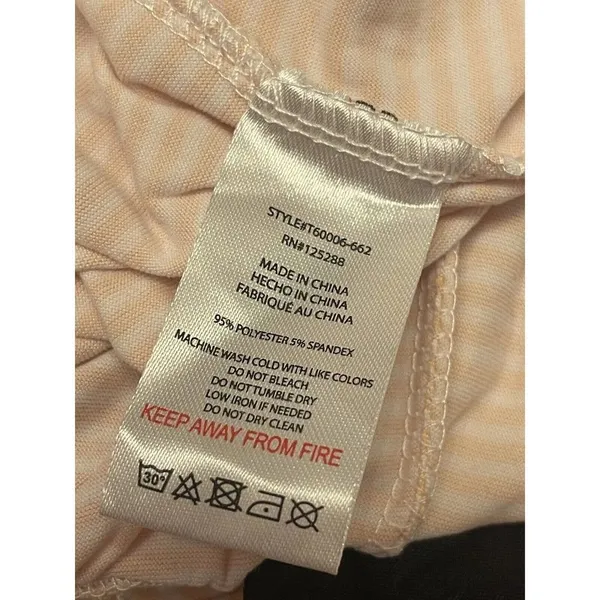 Tahari Pink/White Stripe Pajama Lounge Pants Size Large Polyester/Spandex NEW - Image 3