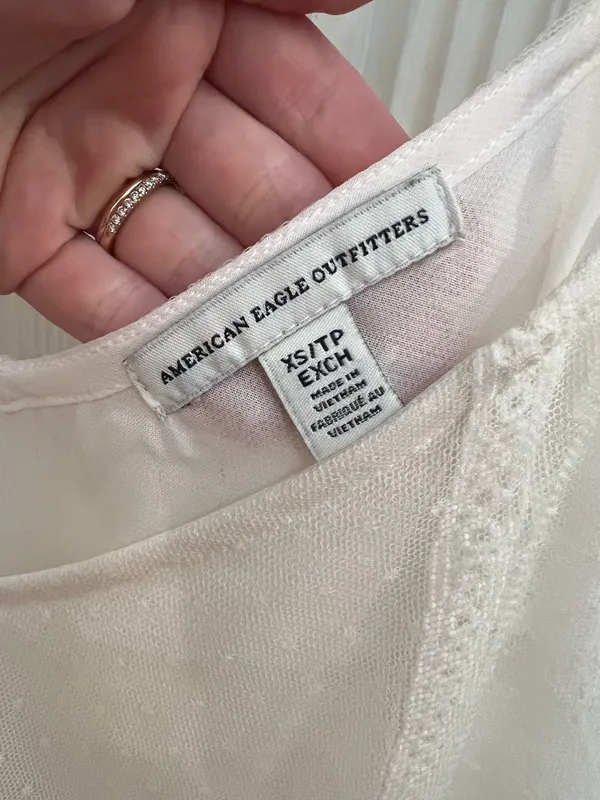 American Eagle Outfitters Cream Lace Ruffle Cami - Image 2