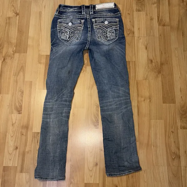 Rock Revival 26 Ferry Women’s Jeans Straight Mid-Rise Boot Cut EUC cowgirl rodeo - Image 2