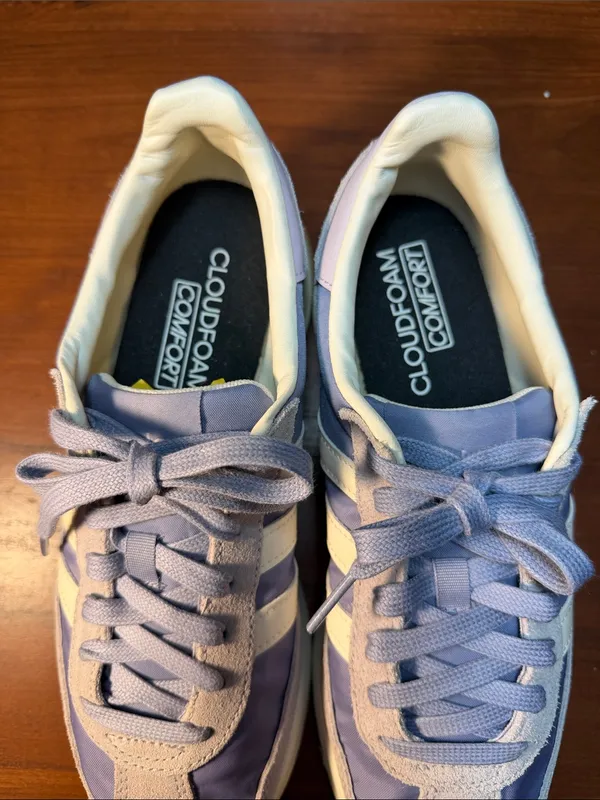 adidas Women's Lavender and White Retro Trainer - Image 3