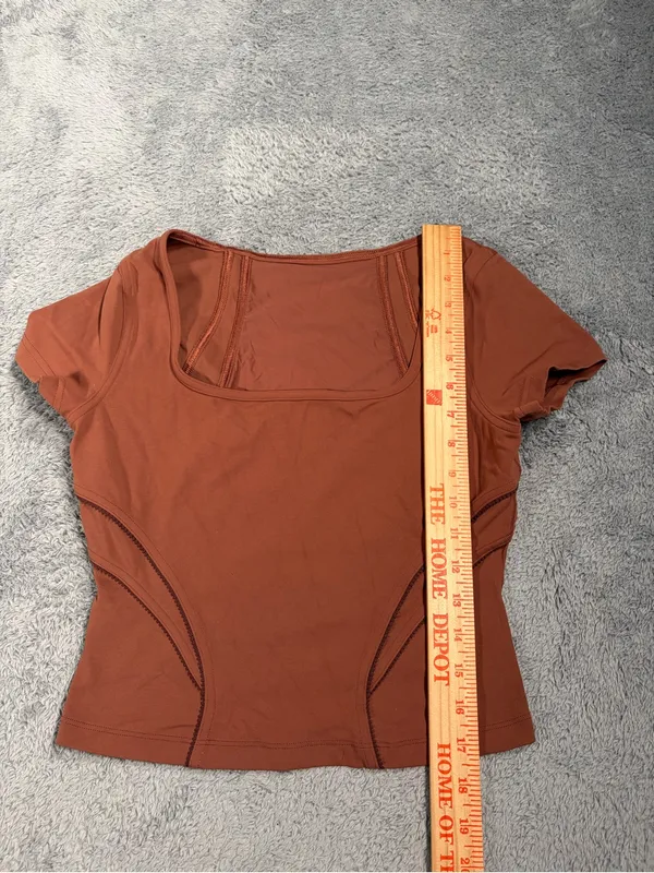 Lululemon square neck mesh yoga t-shirt ancient copper - Image 2