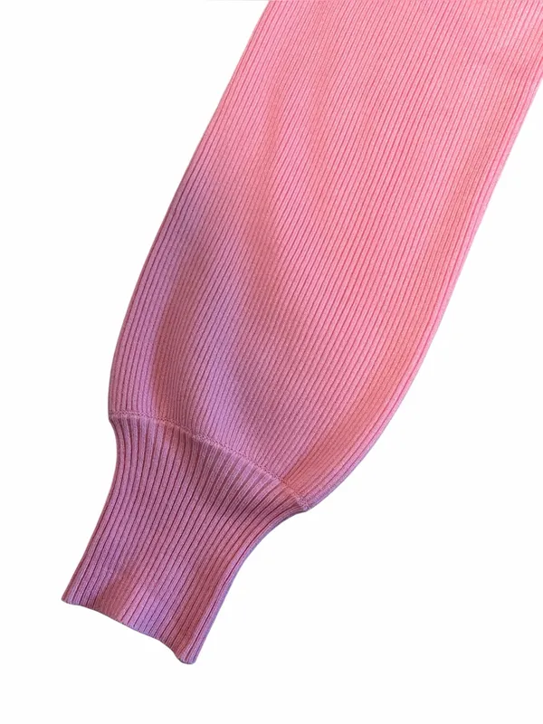 NWT Pink Ribbed Puff Sleeve Bodysuit Small Coquette Balletcore Feminine - Image 6