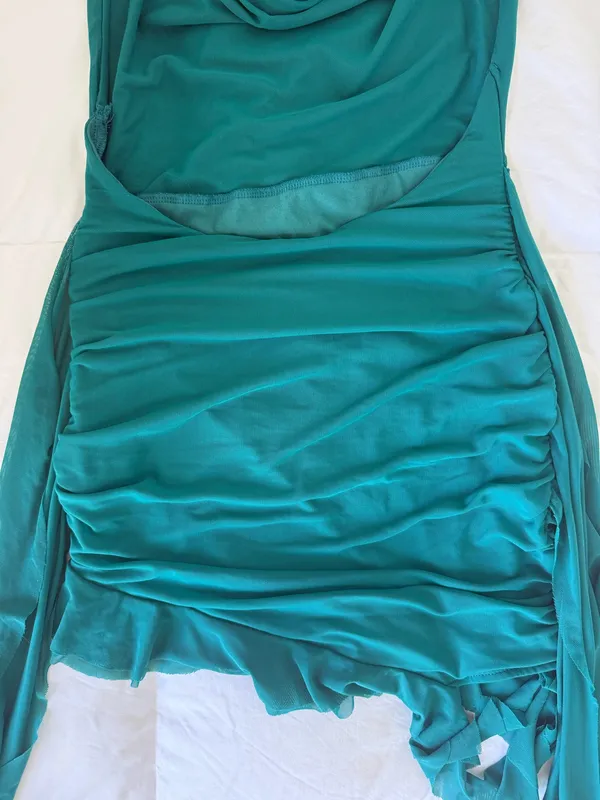 Green Halter Mini Dress with Gold Accent XS - Image 10