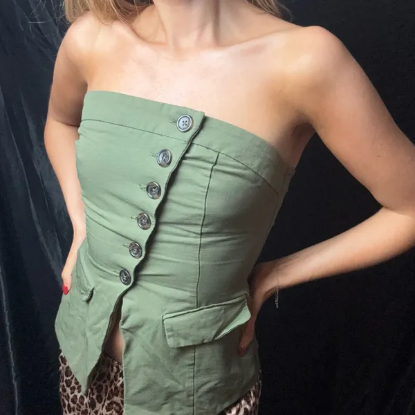 Vintage Y2K army tube top - Image 3