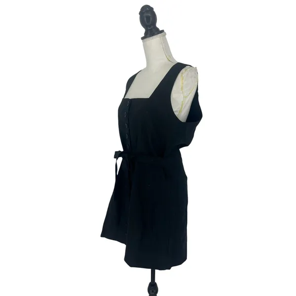 Faithfull The Brand Marinia Linen Mini Dress Black NWT Size‎ Large - Image 6