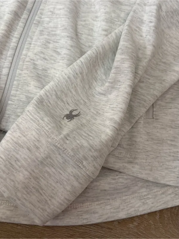 Spyder Heather Light Gray Zip-Up Hoodie - Image 2