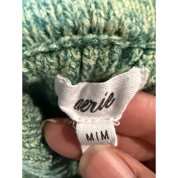 Aerie Womens Green Marled Ribbed‎ Strapless Wide Leg Knit Jumpsuit Size M 3526 - Image 4