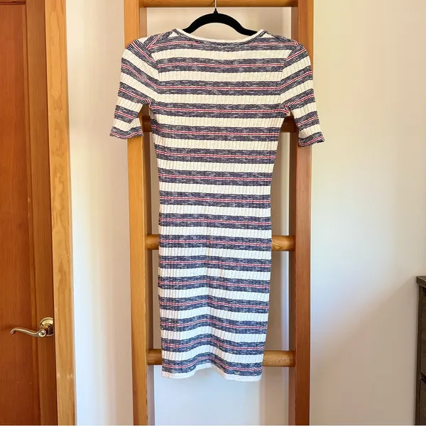Madewell Short-Sleeve Mini Dress in Lawton Stripe XS Patriotic Nautical - Image 4