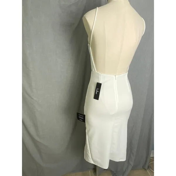 NWT‎ Lulus White Backless Slit Party Dress LWD Formal S - Image 3