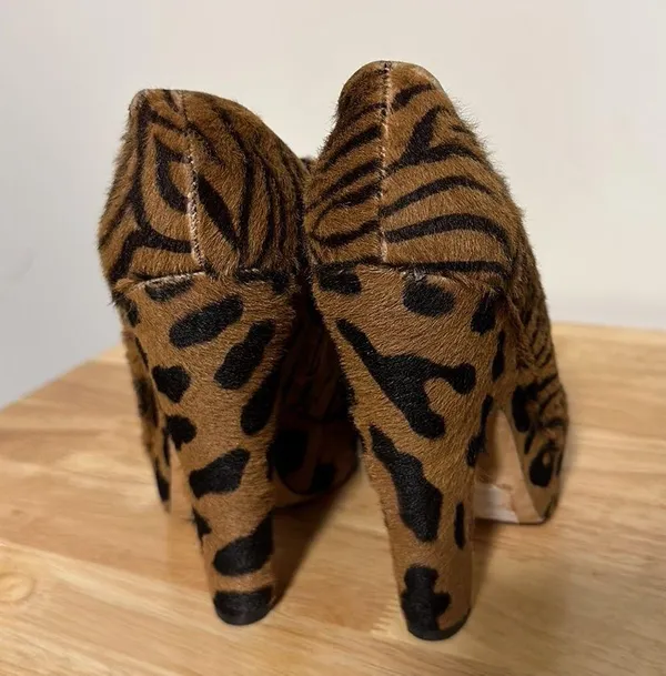Jerome C. Rousseau $895 calf hair leather box heel ankle boots - Image 3