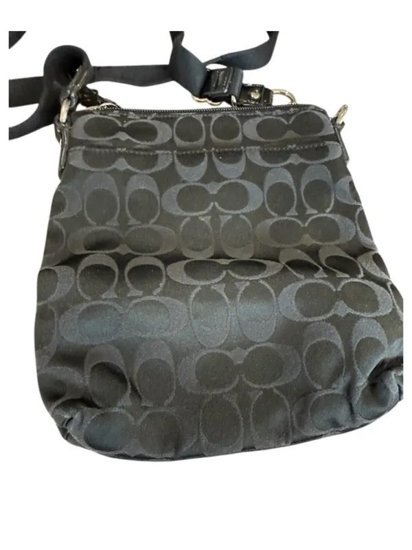Coach Black Signature Crossbody with Jacquard Logo Patch - Image 3