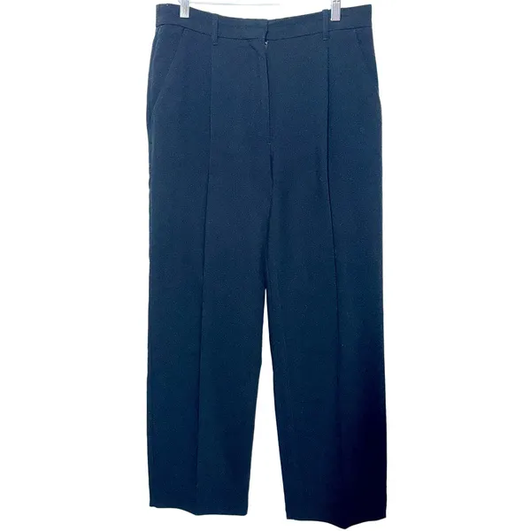 Abercrombie & Fitch Black Pleated High Waisted Straight Leg Trousers Size 30 10 - Image 2