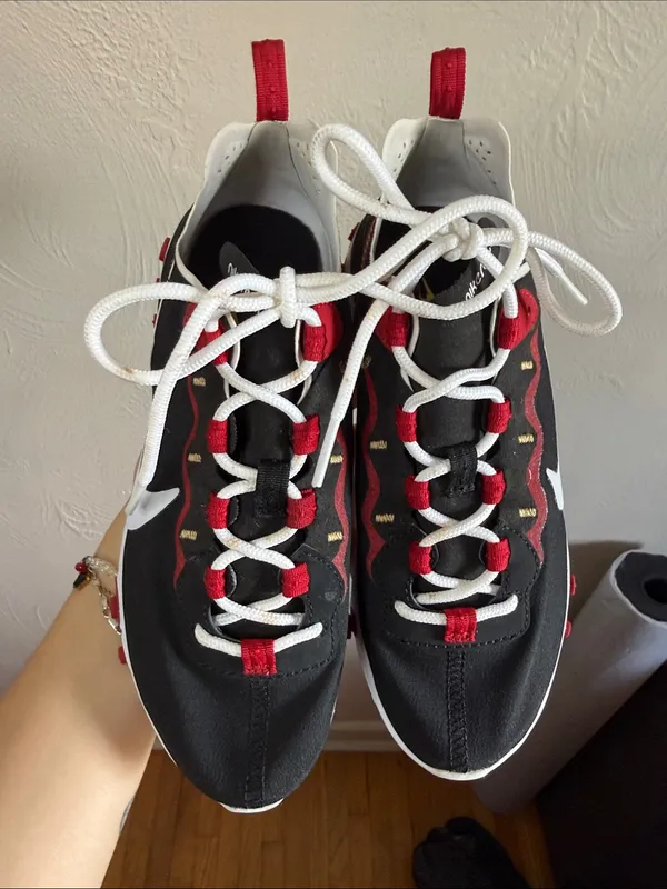 Nike React Element 55 Black Red White Sneakers Women’s 6 - Image 2