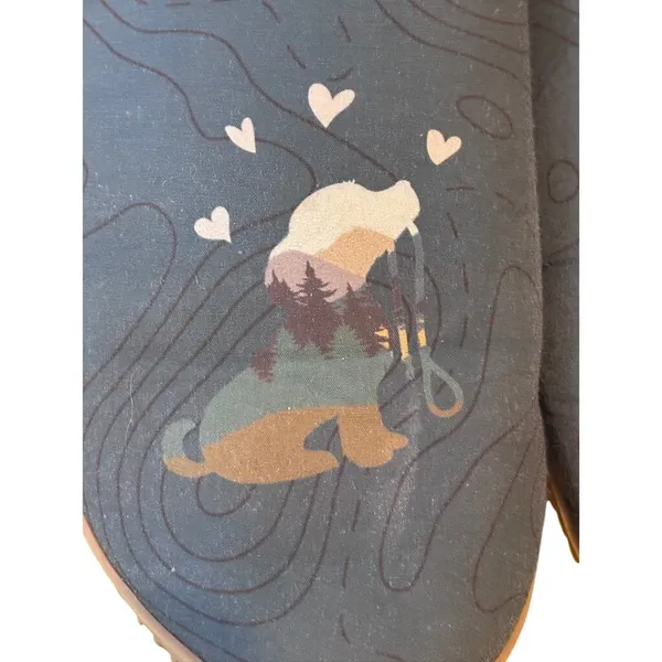 Staheekum Women's 8 Cozy Cabin Slippers Blue Camping Print DOG COFFEE - Image 7