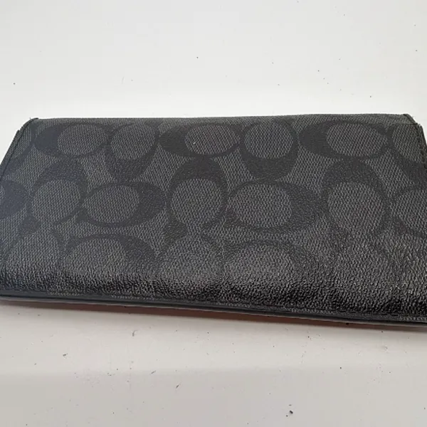 Coach Signature Coated Canvas Slim Black Wallet - Image 2