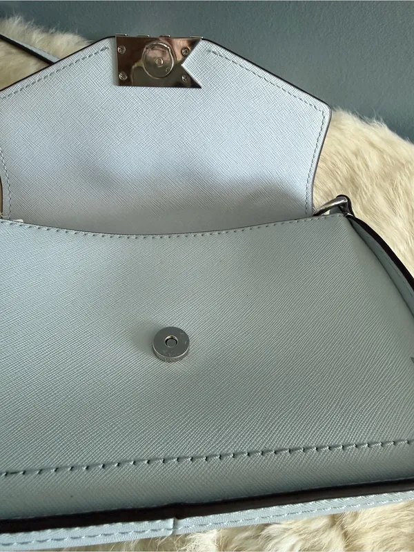 Michael Kors Sylvia Soft Sky Small Flap Leather Crossbody - Image 7