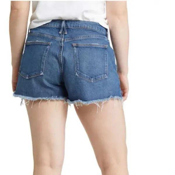 NEW! Good American Good 90’s Cut Off Denim Blue Jean Shorts Size 10 GNIS602T - Image 3