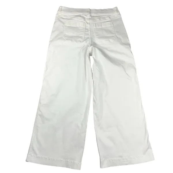 SPANX Tummy Control Wide Leg Pull On White Stretch Jeans Size XL - Image 7