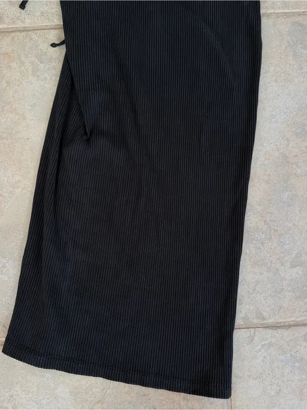 L*SPACE Sandpiper Ruched Ribbed Midi Dress in Black Size X-Small - Image 9
