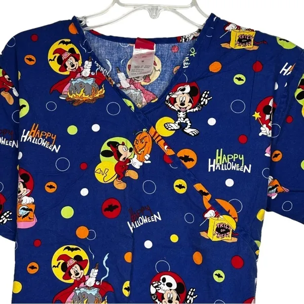 Disney Mickey Mouse Halloween Scrub‎ Shirt - Image 2