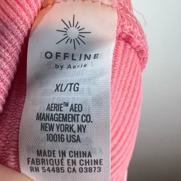 Offline by Aerie Main Squeeze High Waisted 7/8 Leggings Pink Textured Stretch XL - Image 8