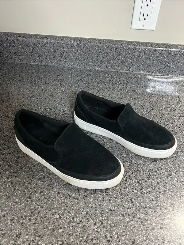 UGG Black Suede Slip-On Platform Loafers - Image 2