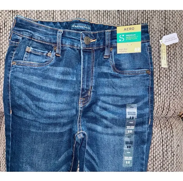 NWT $49.50 Aeropostale Dark Wash High Rise Jeggings, Sz 8R - Image 2