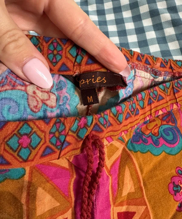 Colorful Pattern Loose Fit Pants Multiple Size M - Image 3