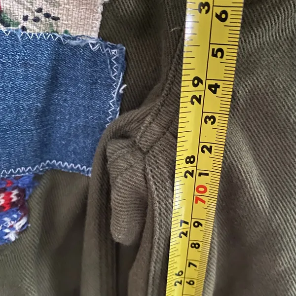 TNA Aritzia Green Straight Leg Cargo Patchwork Pants High Rise Reworked Women 0 - Image 11