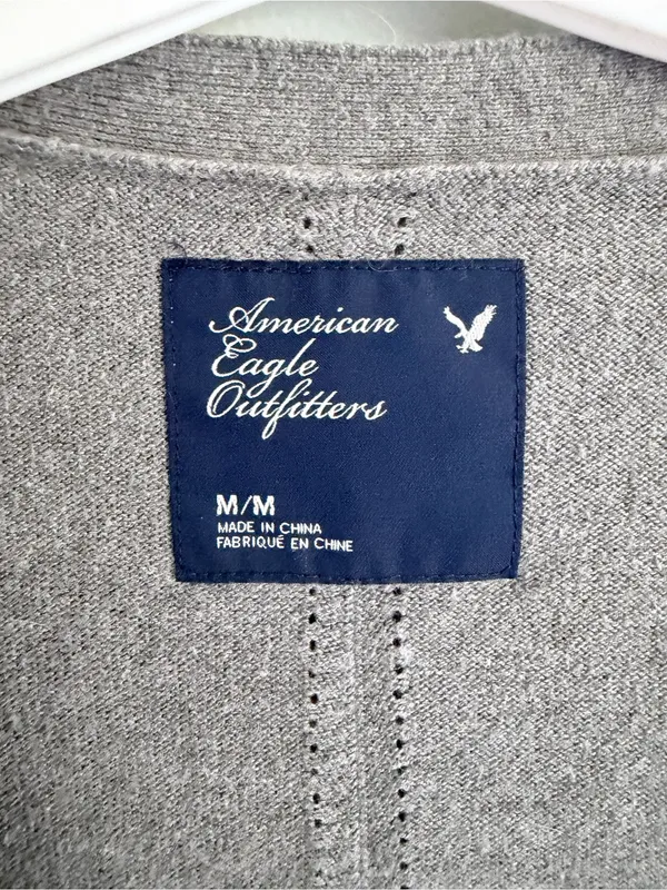 Vintage 2009 American Eagle Gray Rabbit Hair Cardigan Sweater Women’s M Y2K - Image 3