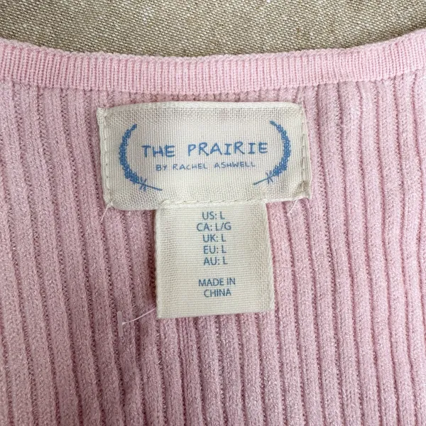 The Prairie by Rachel Ashwell Women's Pink Scoop Neck Blouse Size L Cottage Core - Image 4