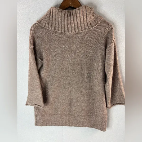 J. Crew XS Taupe Oversized Lagenlook Turtle Neck Sweater - Image 2