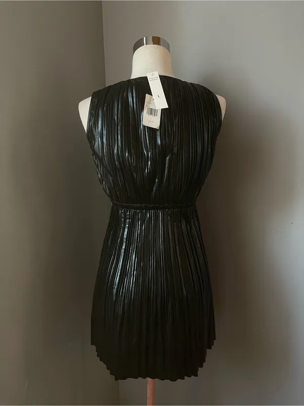 MIA Black Sleeveless Pleated Mini Dress - Image 3