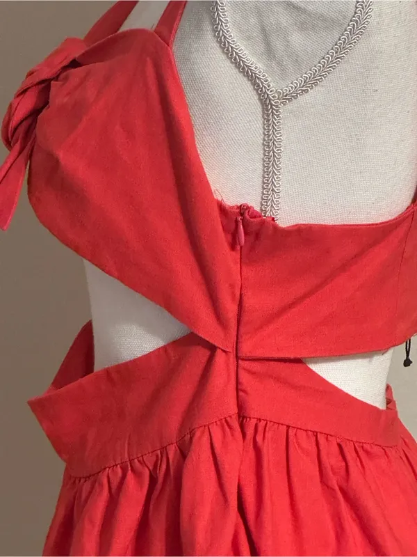 Zara Pink Cut-Out Sleeveless Peplum with Bow Top NWT - Image 5