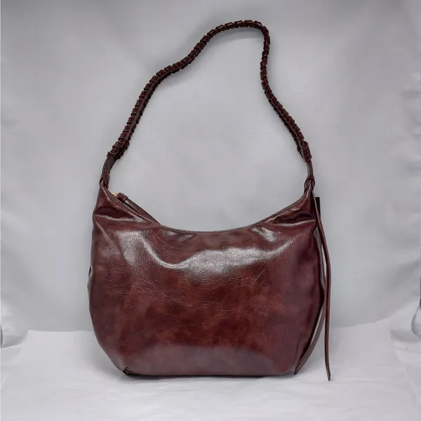 Olivia & Kate Womens Shoulder Bag Brown Vegan Leather Slouch Hobo Purse Travel - Image 13