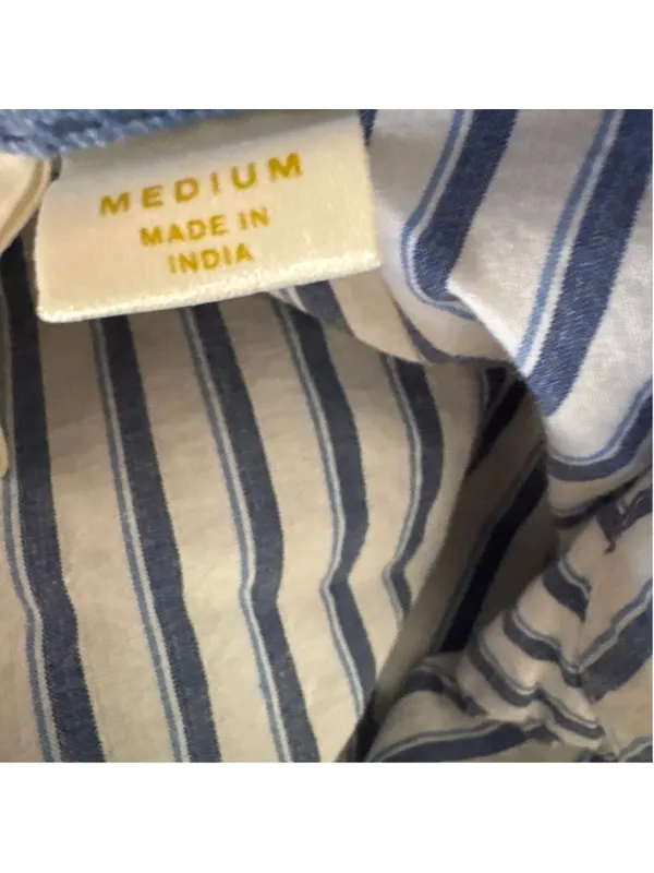 Maeve by Anthropologie Mixed Stripe Cutout Buttondown Shirt Women's Size M - Image 5
