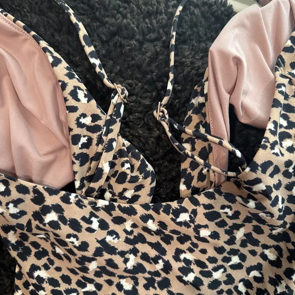 Aerie Wrap One Piece Swimsuit Size Medium Leopard Print - Image 13