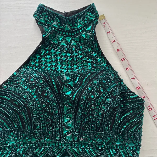 Milano Formals Emerald Sequin Halter Prom Dress 2 - Image 7