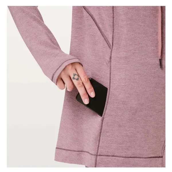 Lululemon Coast Wrap Heathered Mod Rose 8 Funnel Neck Jacket Button Cocoon - Image 10