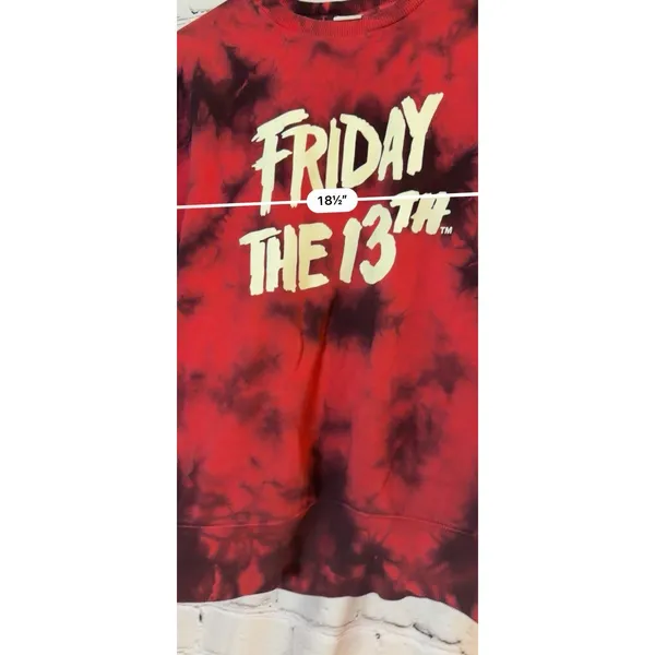 VANS X Friday The 13th Crew Neck Sweatshirt Jason Voorhees Red Women’s XS - Image 5