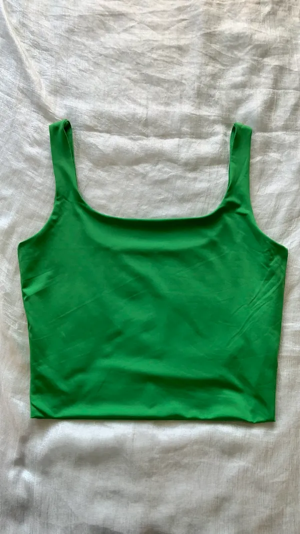 Green Cropped Tank Top - Image 2