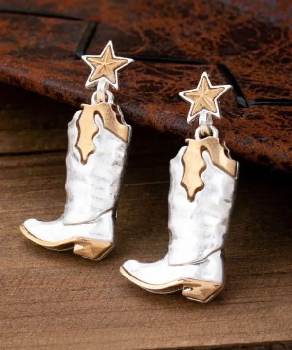 Cowboy Boot Drop Earrings - Image 3