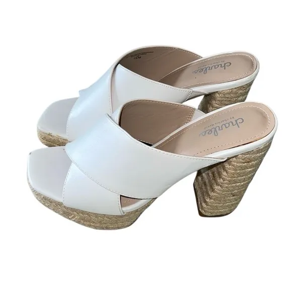 Charles By Charles David Womens Index Espadrille Platform Sandals White Size 7.5 - Image 2